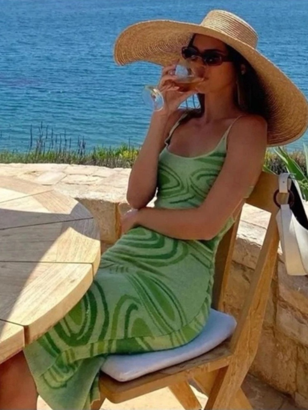 House of Sunny Green Hockney Knit Maxi Dress